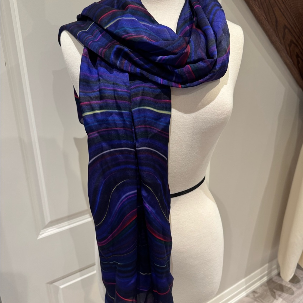 Paul Smith Striped Blue and Purple Scarf